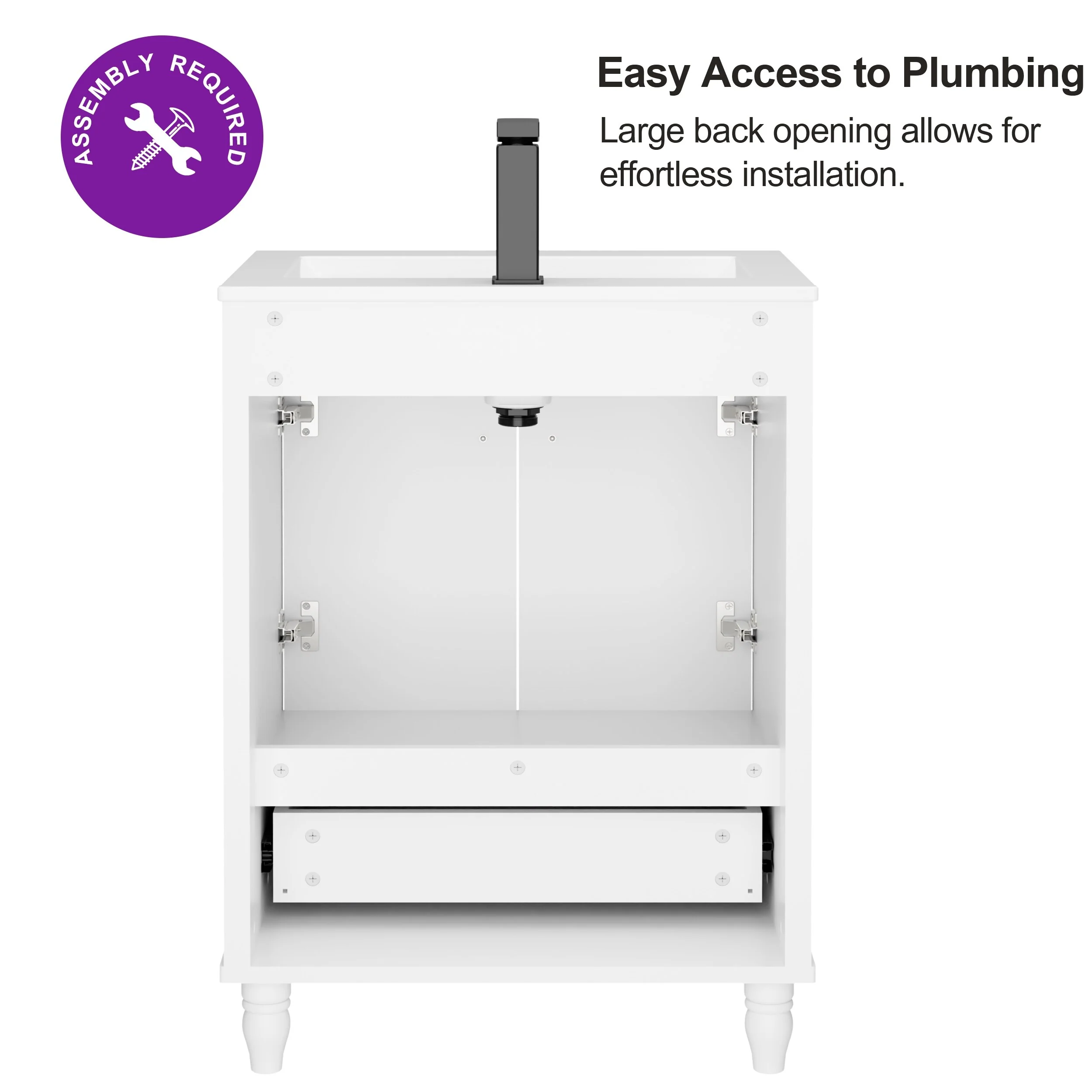 Lace Trim Freestanding Bathroom Vanity Set - Perfect for Bathrooms