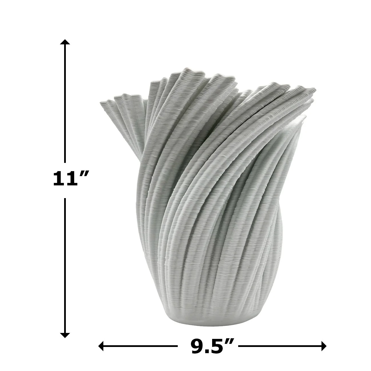 11 Inch Tall White Ceramic Vase