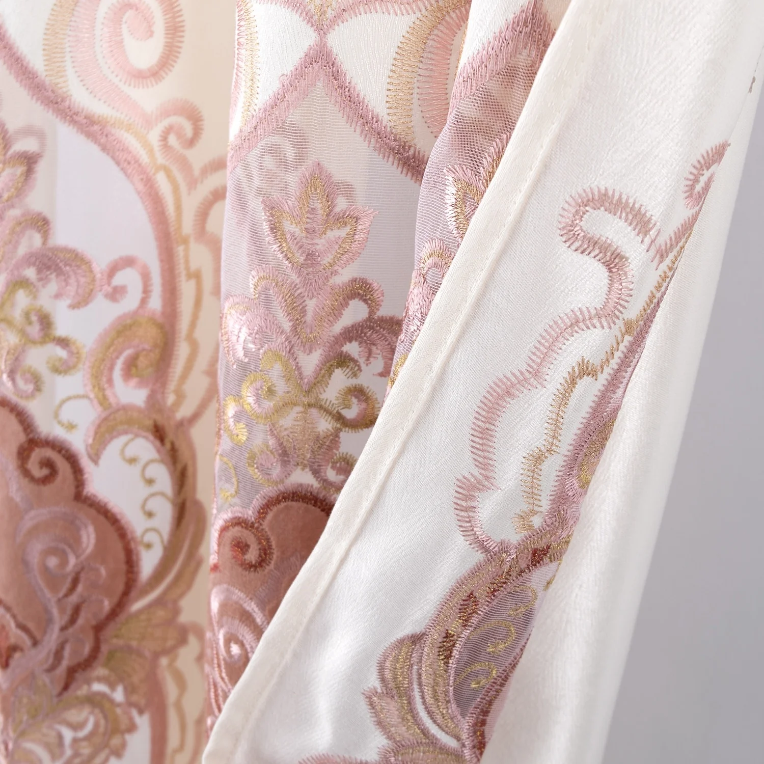 Betsy Macrame Embroidered Window Curtain Panel