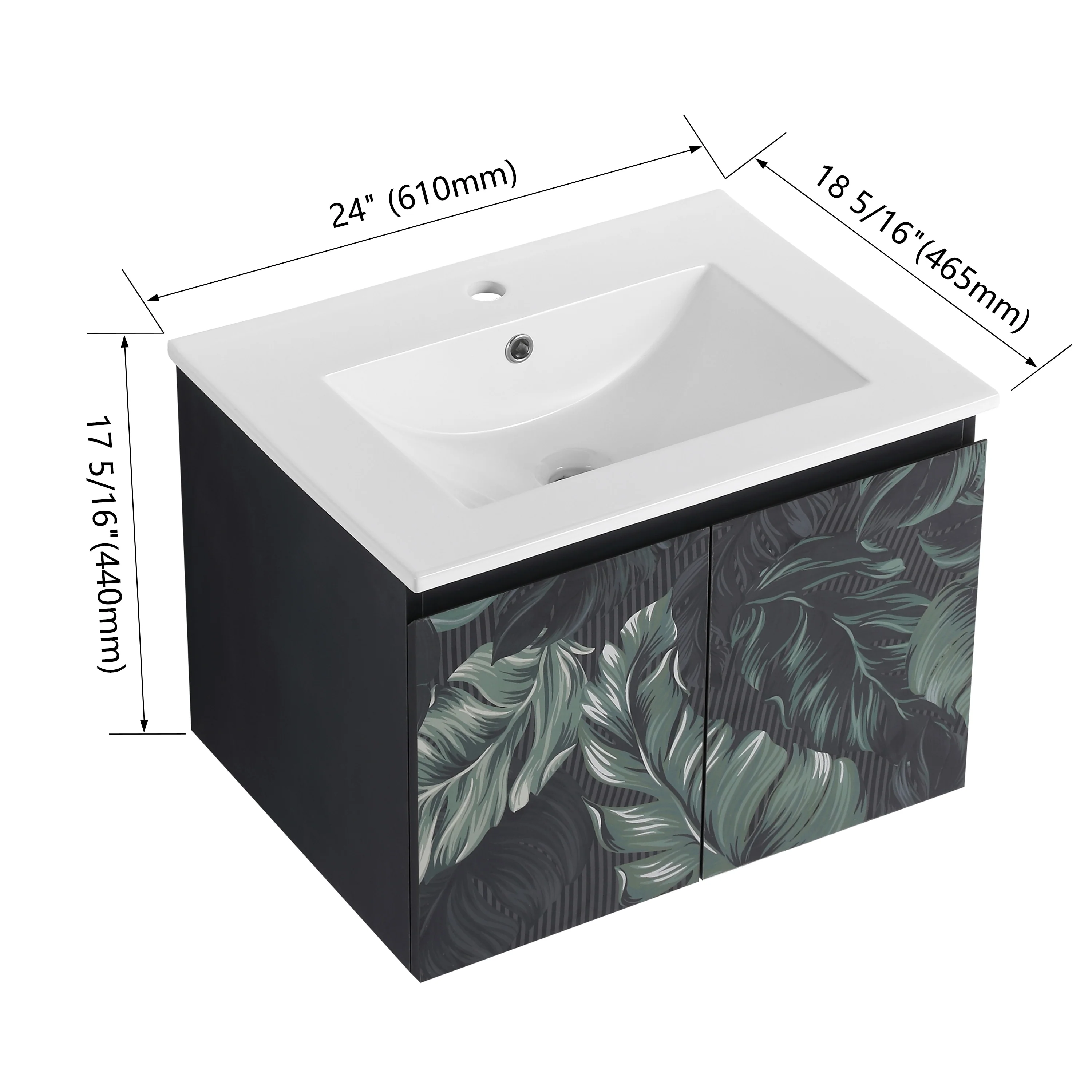 BNK 24/30/48 Inch Double Sink Bathroom Vanity with Soft Close Door