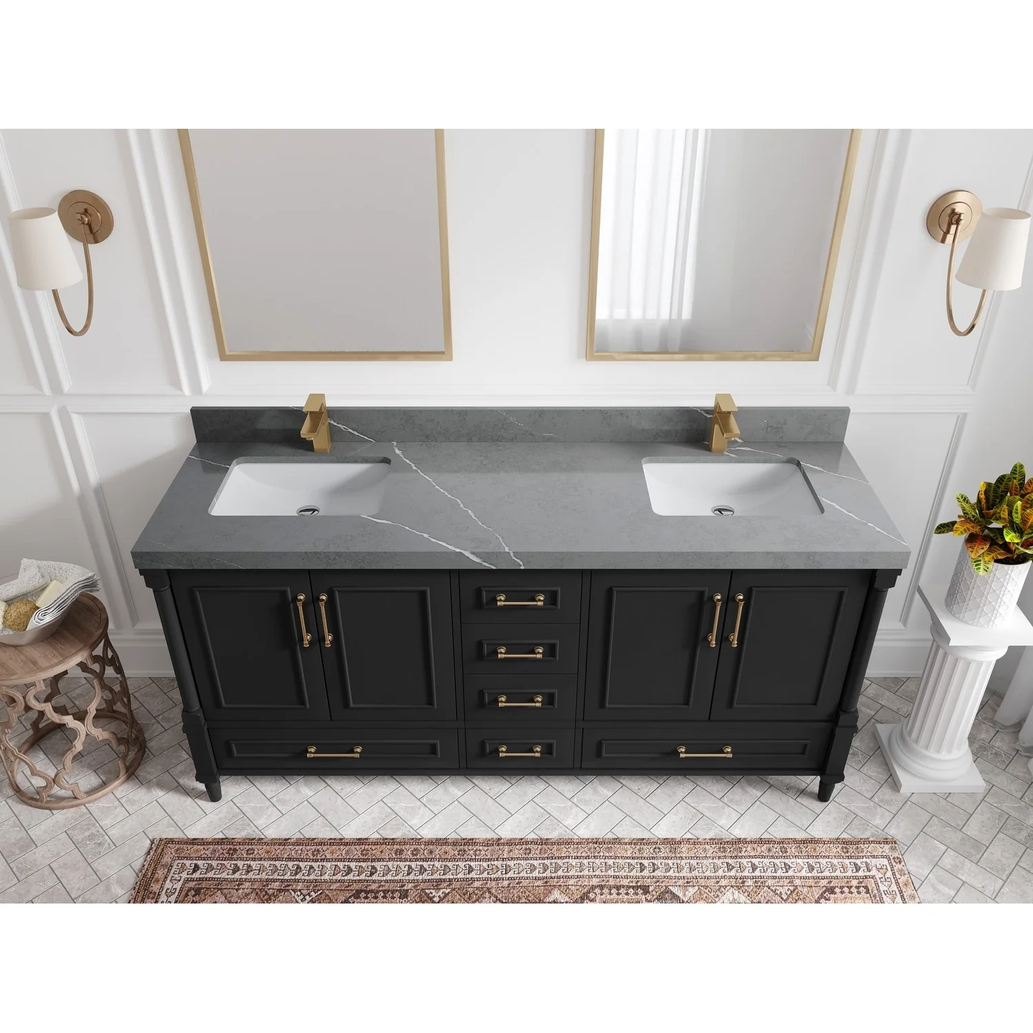 Willow Collections 72 in. W x 22 in. D Aberdeen Double Sink Bathroom Vanity with Countertops