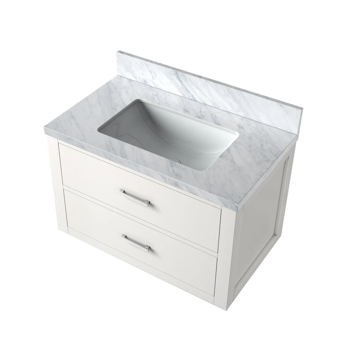 Castor Bath Vanity with Carrara Marble Top and Sink
