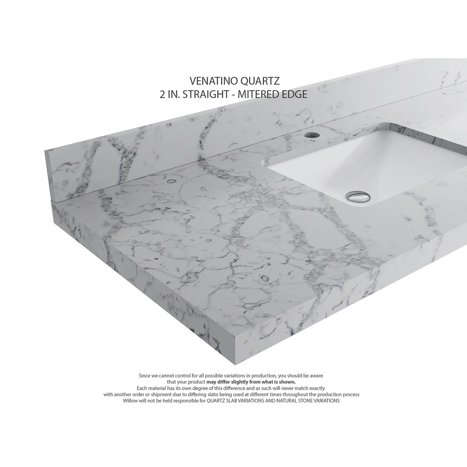 Willow Collections 48 in. W x 22 in. D Aberdeen Single Bowl Sink Bathroom Vanity with Countertop