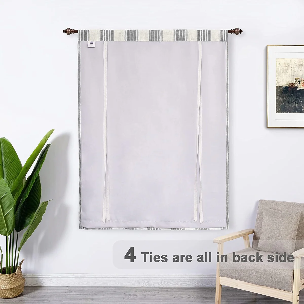 DriftAway Chris Vertical Striped Pattern Blackout Room Darkening Tie Up