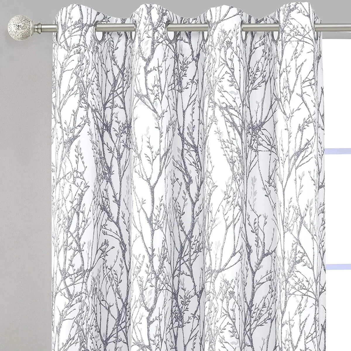 Tree Branch Grommet Window Curtain Panel