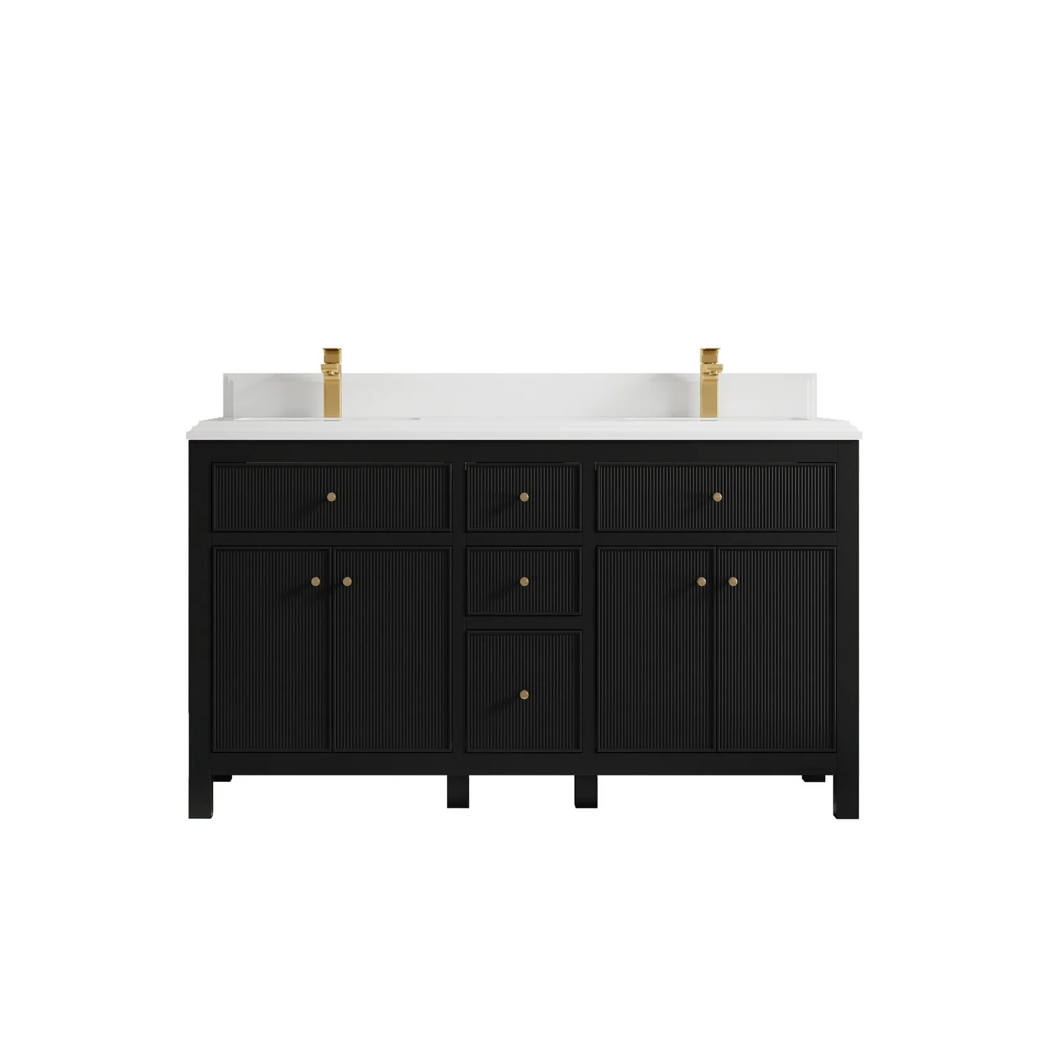 Willow Collections 60 in. W x 22 in D. Sonoma Free Standing Reeded Double Sink Bathroom Vanity with Countertop