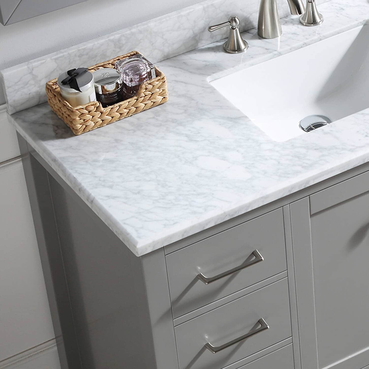 Prismosaic 48 in. Lunar Gray Vanity with Countertop & Splash, Single Sink