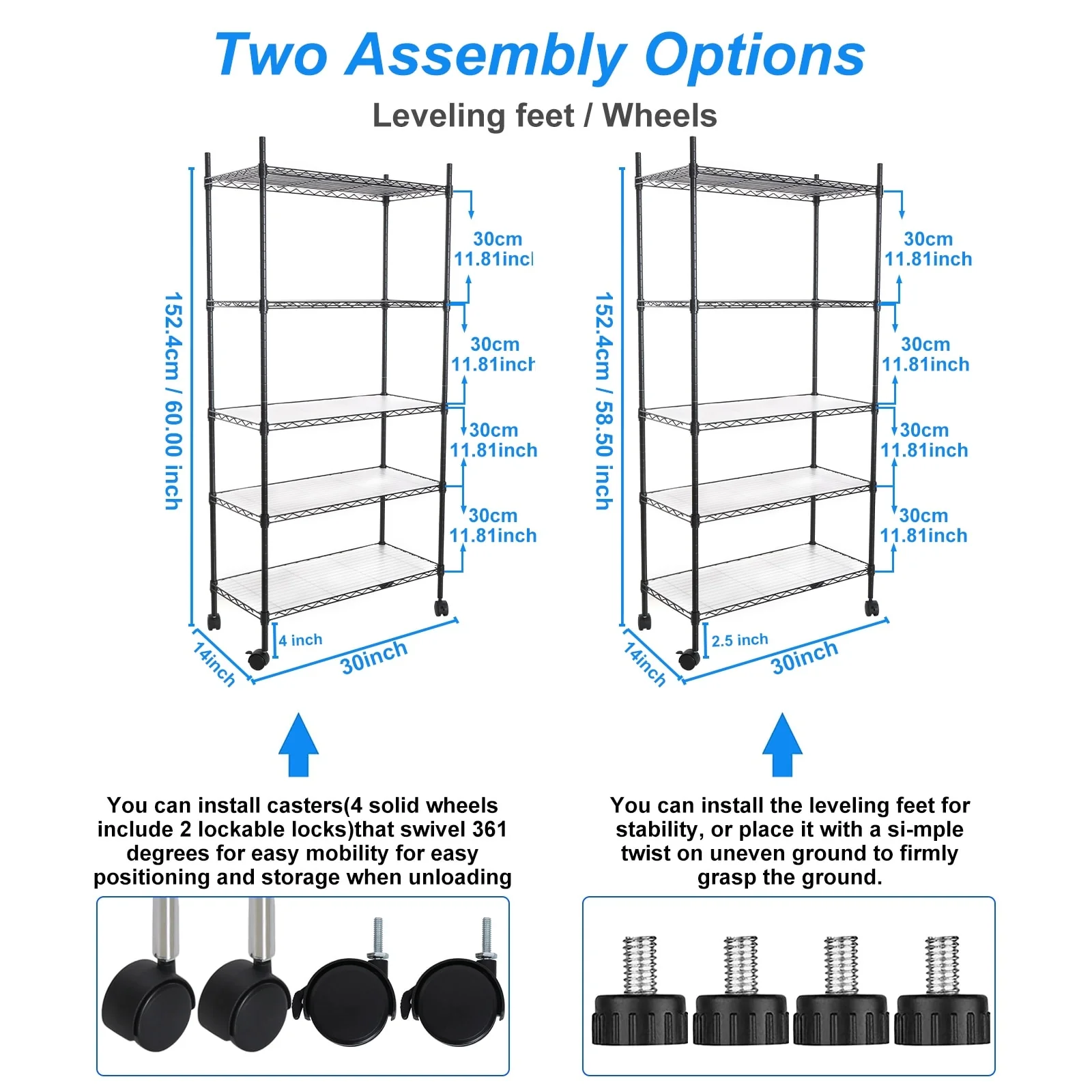 5-Tier Wire Shelving Unit