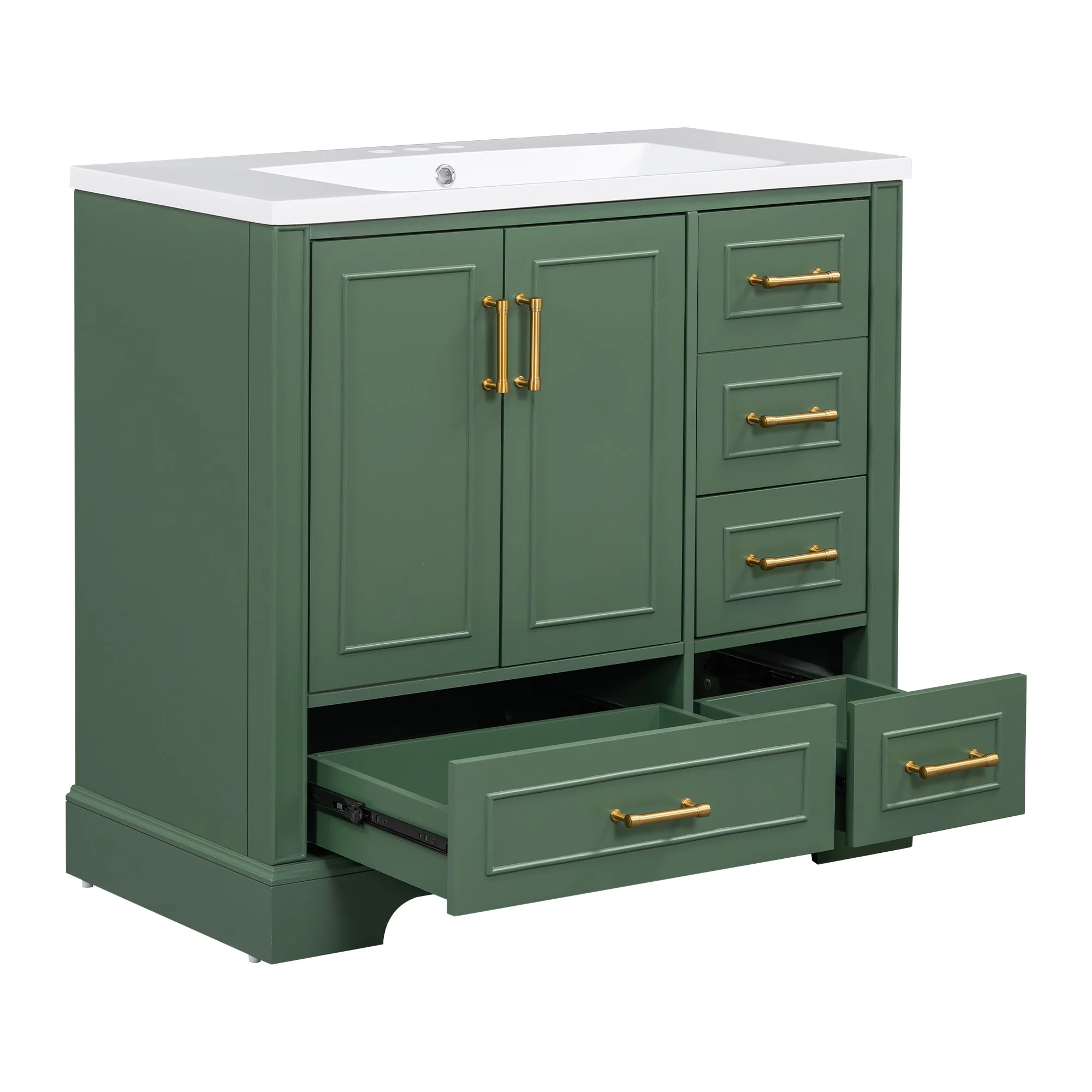 36-inch Traditional Bathroom Vanity with Four Drawers