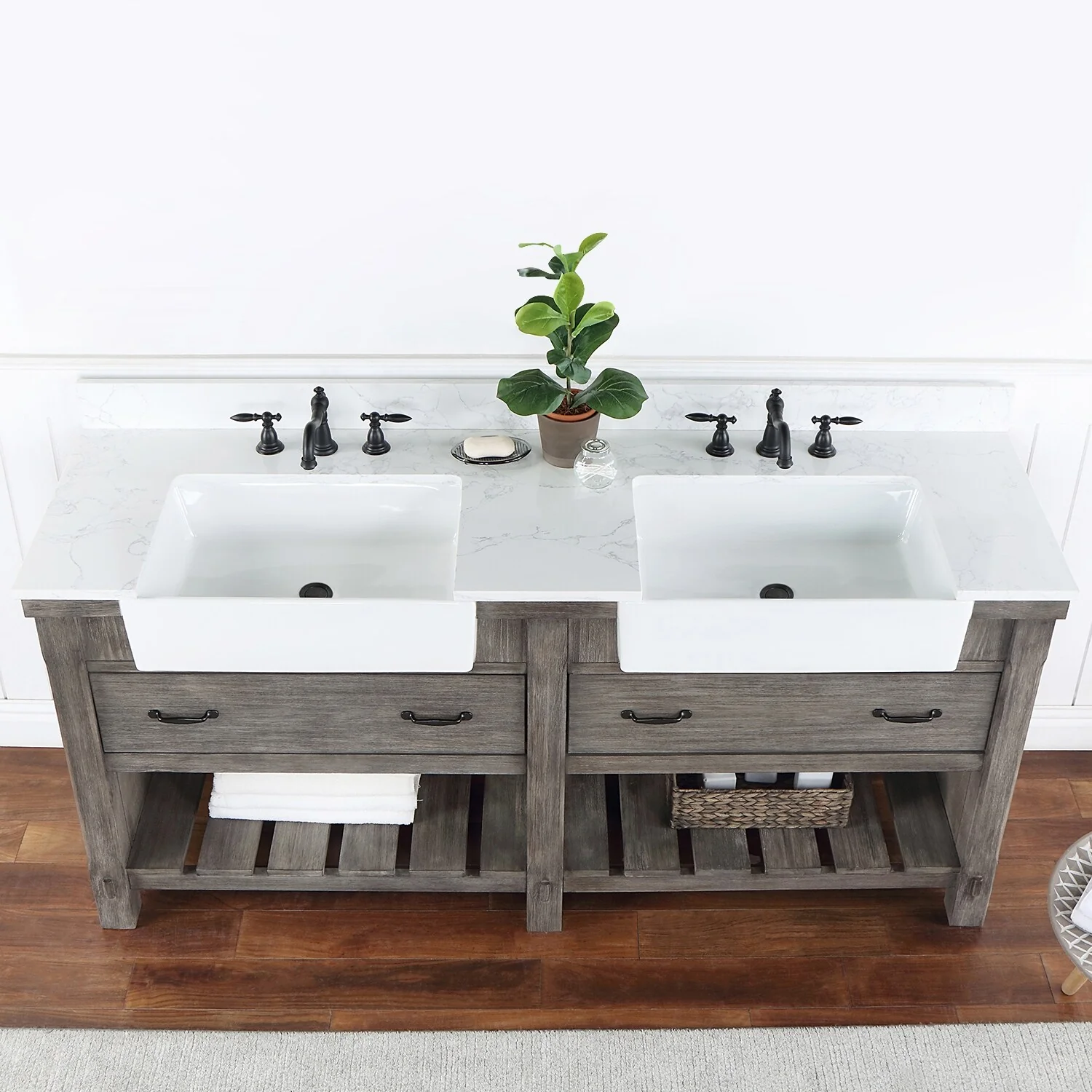 Villareal Bath Vanity with Composite Stone Top without Mirror
