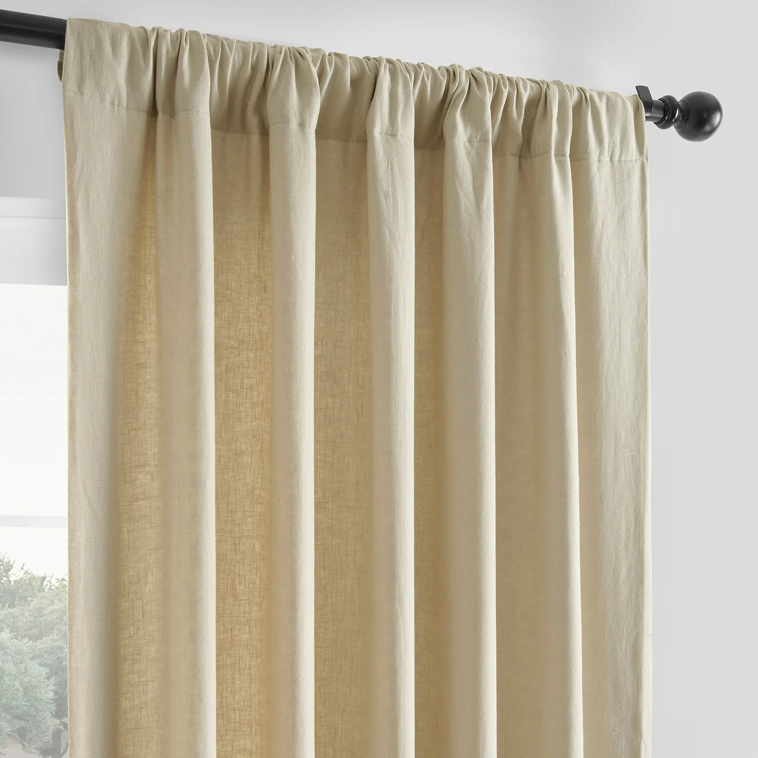Exclusive Fabrics French Linen Room Darkening Curtains Panel - Elegant luxurious Drapes (1 Panel)