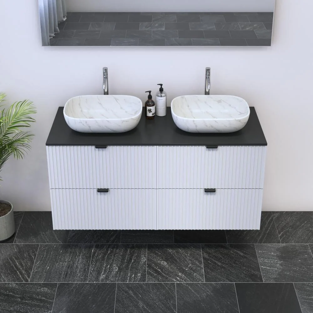 Nicole 4S 120 Double Sink Floating Bathroom Vanity (48
