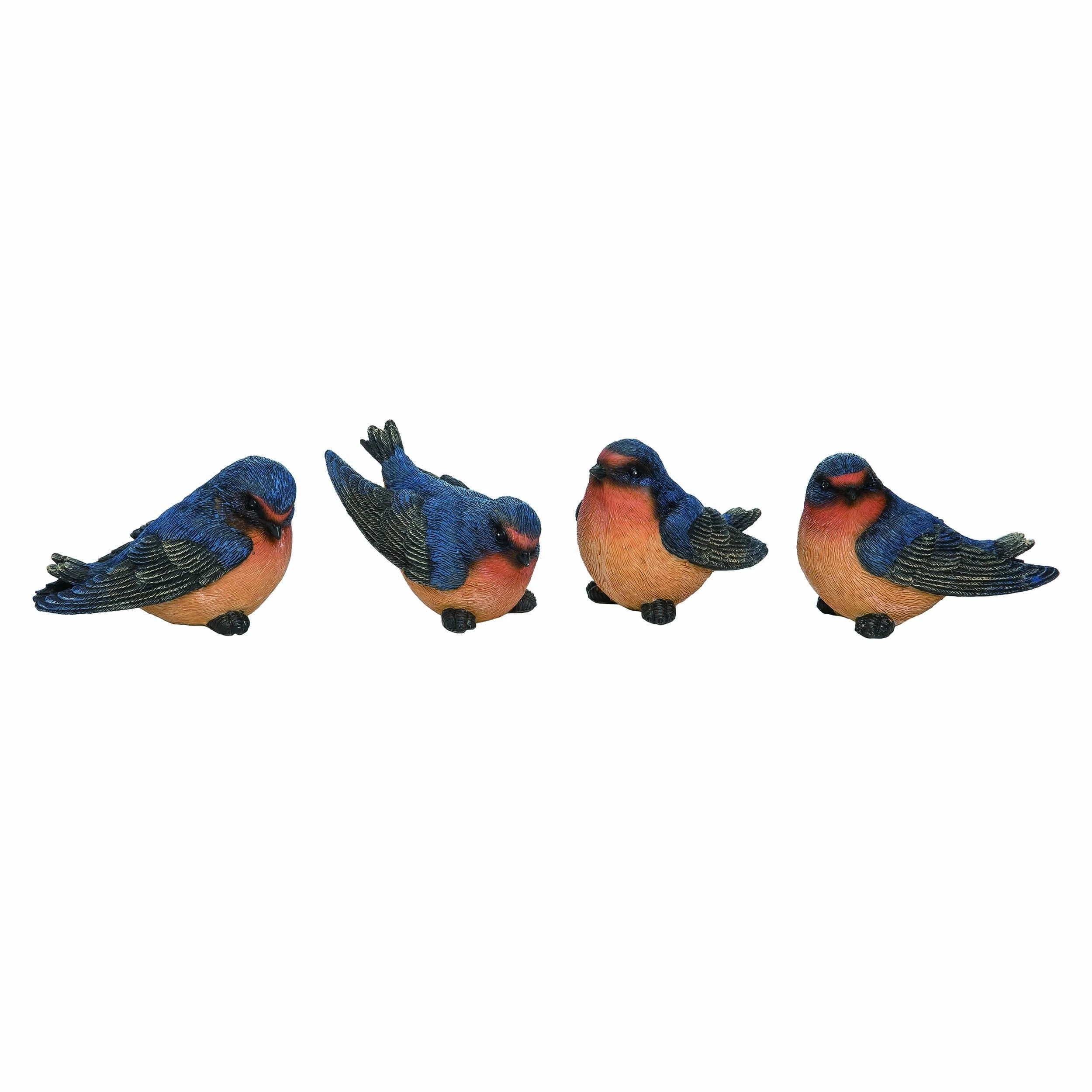 Transpac Small Resin Barn Swallow Bird Set of 4 Spring Home Decorations