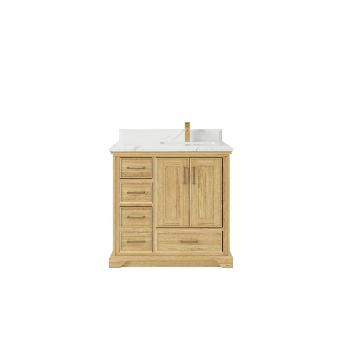 Willow Collections 36 in. W x 22 in. D Charlotte Teak Right Offset Sink Bathroom Solid Teak Vanity with Countertop