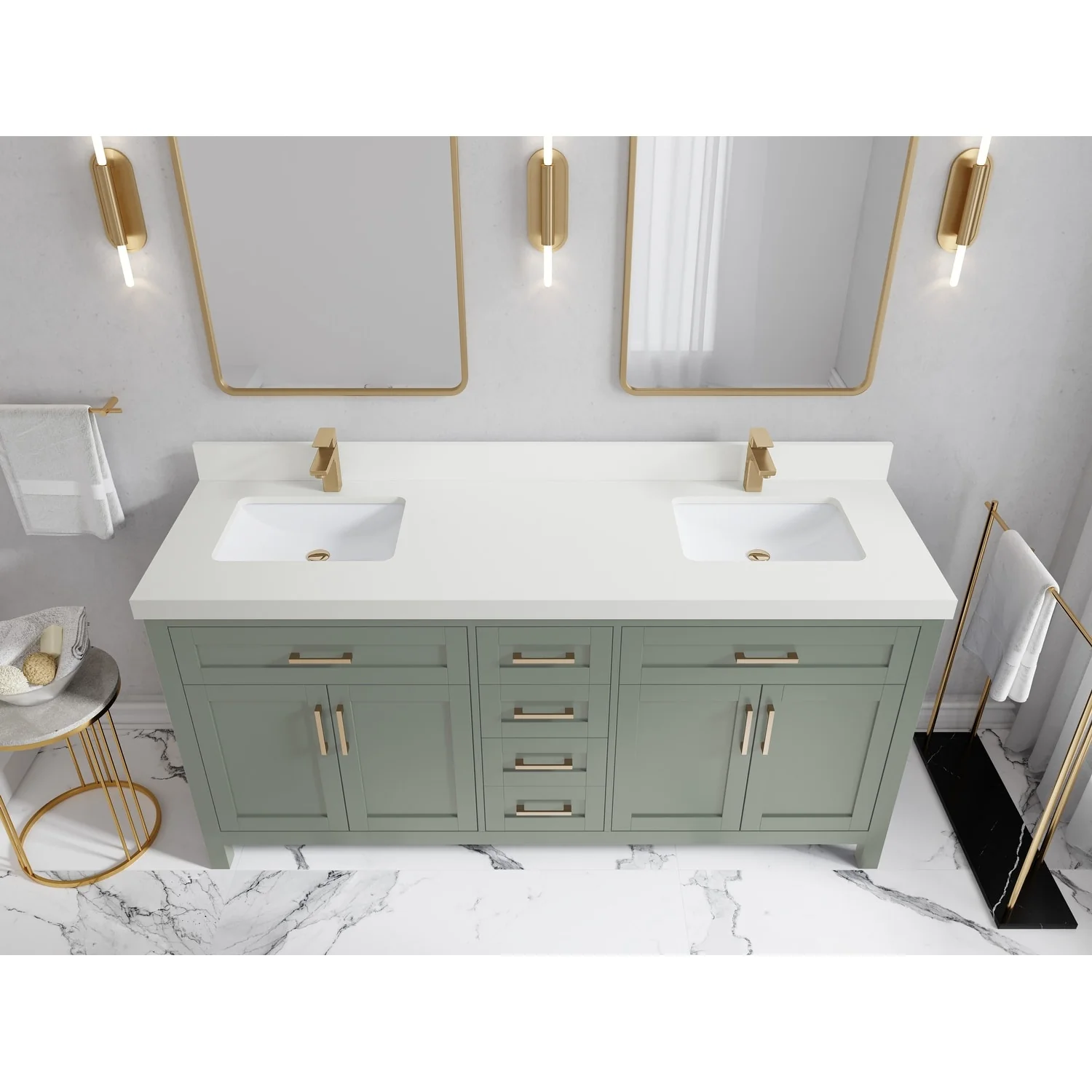 Willow Collections 72 in. W x 22 in. D Cambridge Double Sink Bathroom Vanity with Countertop