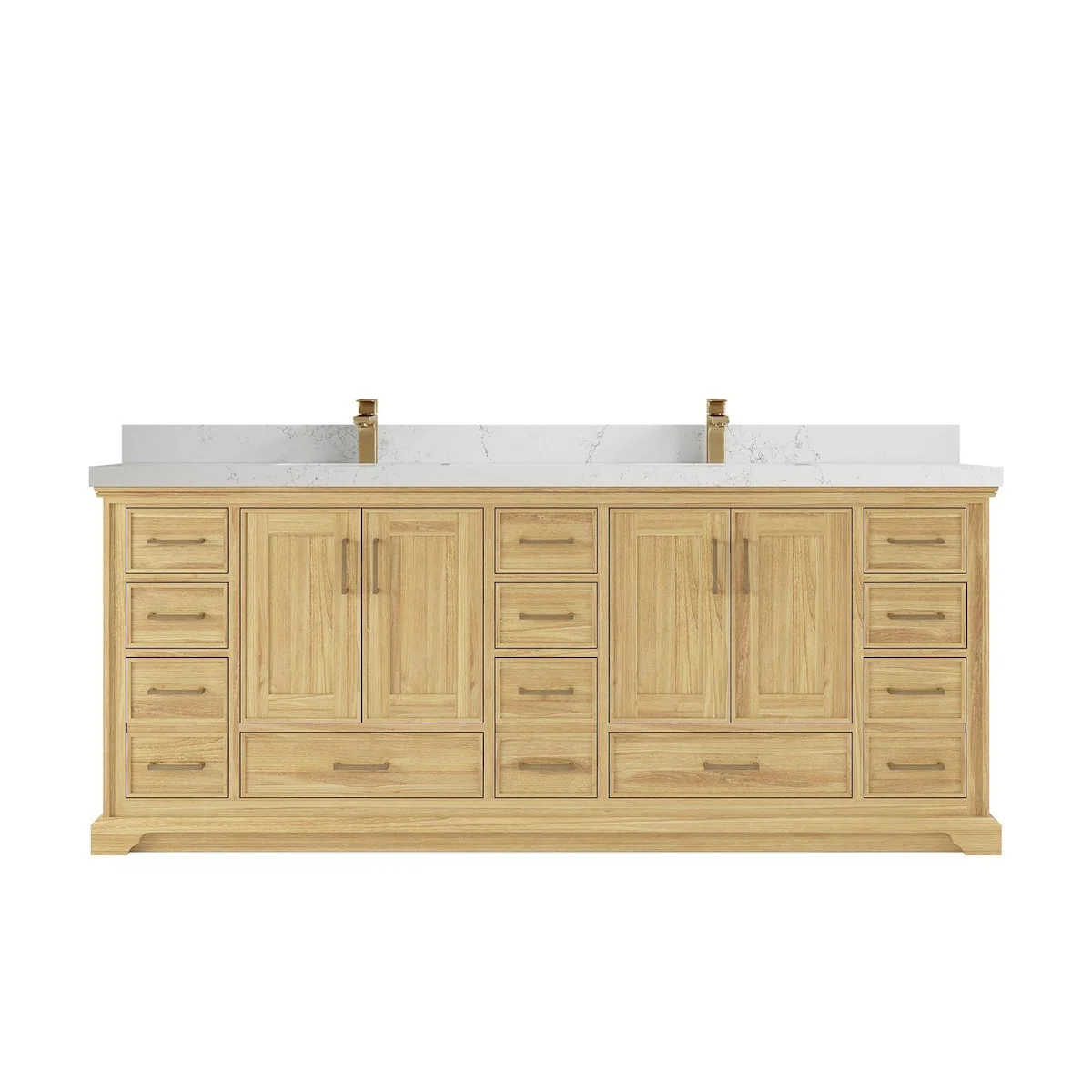 Willow Collections 84 in. W x 22 in. D Charlotte Teak Double Sink Bathroom Solid Teak Vanity with Countertop