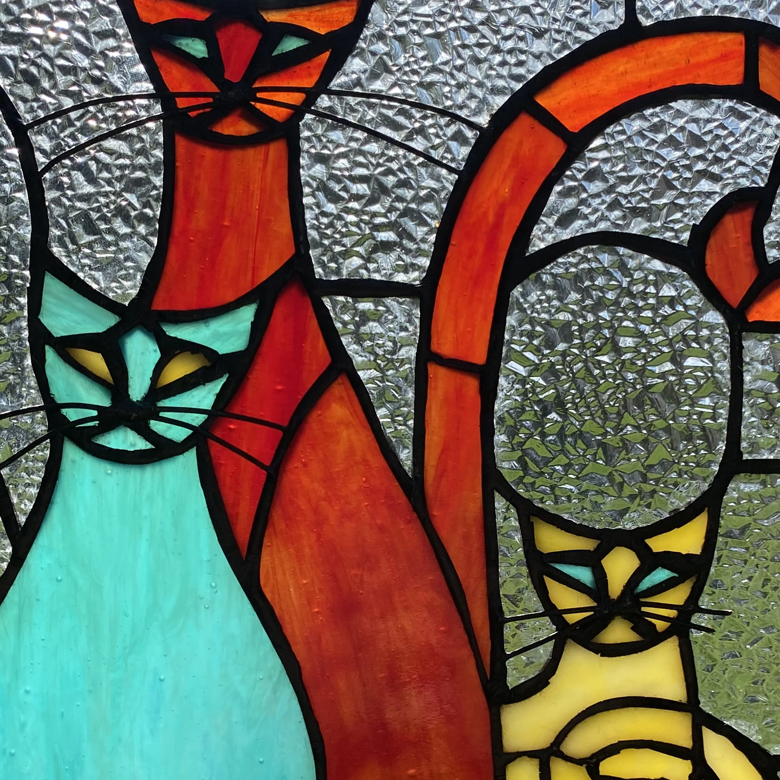 River of Goods River of Goods 14-Inch Coy Cats Trio Stained Glass Window Panel - 8
