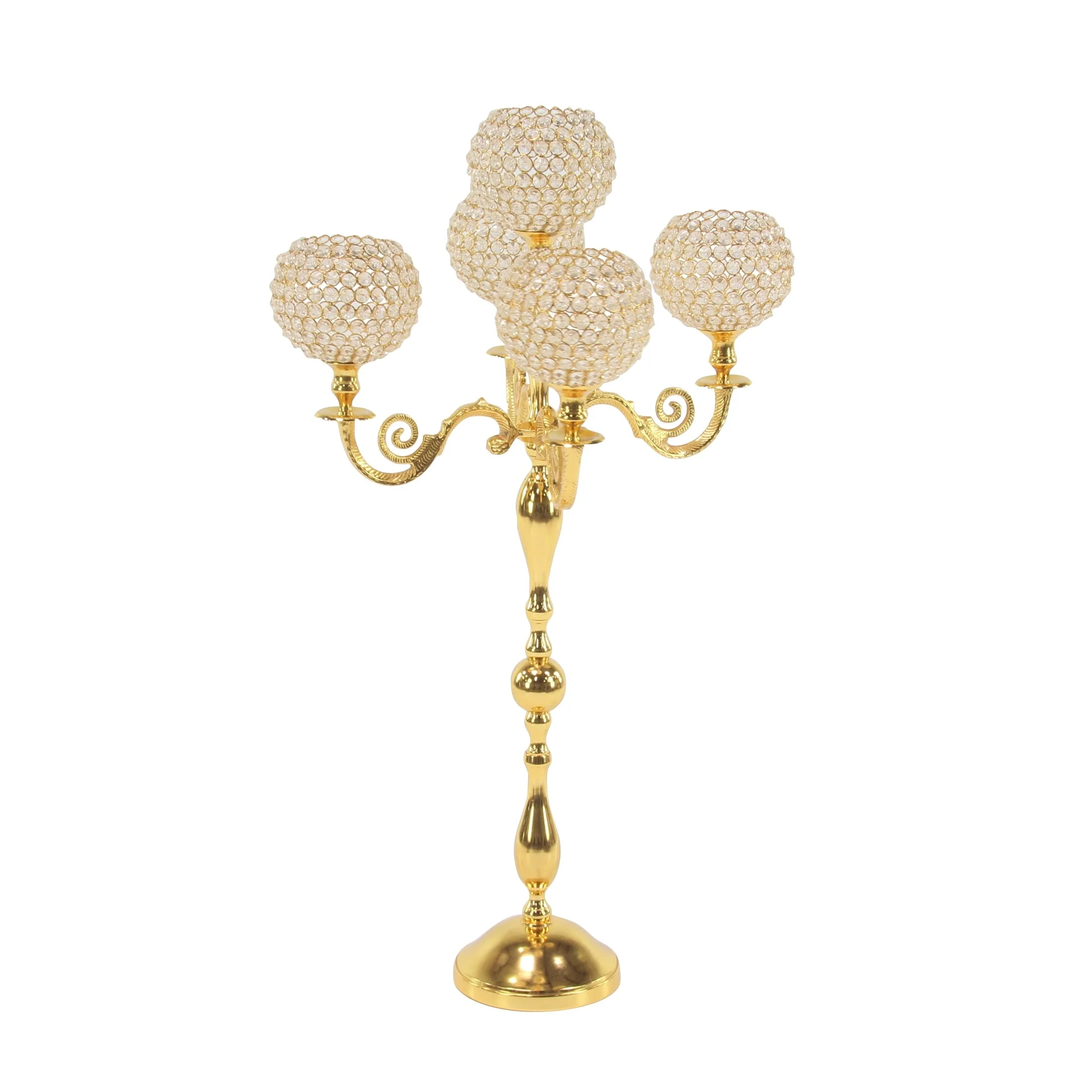 Gold Aluminum Metal Candelabra - 24 x 24 x 40