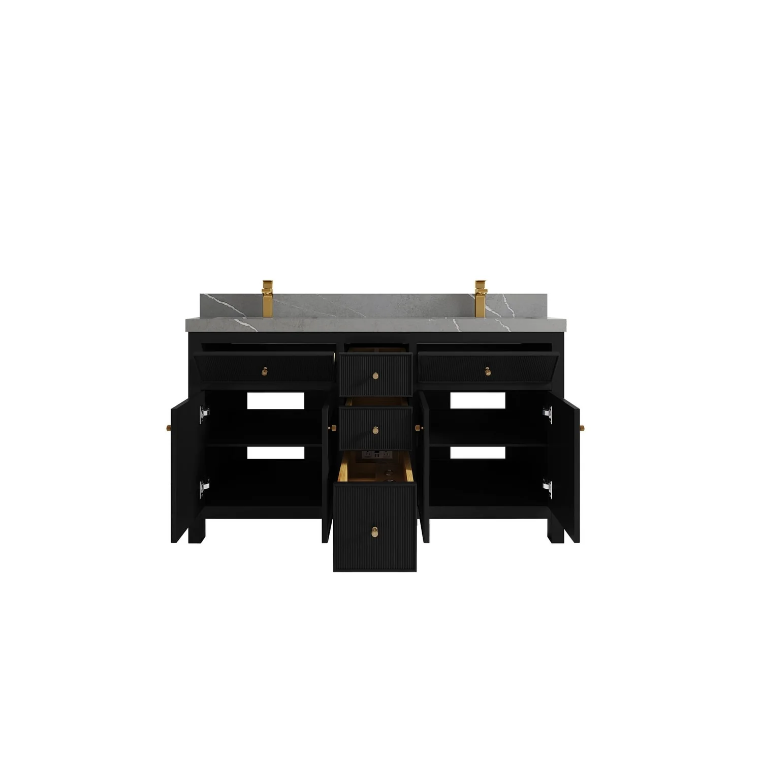 Willow Collections 60 in. W x 22 in D. Sonoma Free Standing Reeded Double Sink Bathroom Vanity with Countertop
