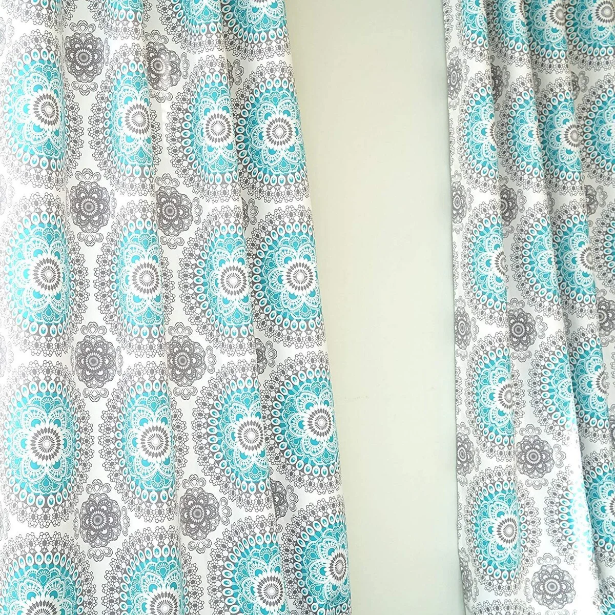 DriftAway Bella Medallion Printed Room Darkening Grommet Window Curtain Panel Pair