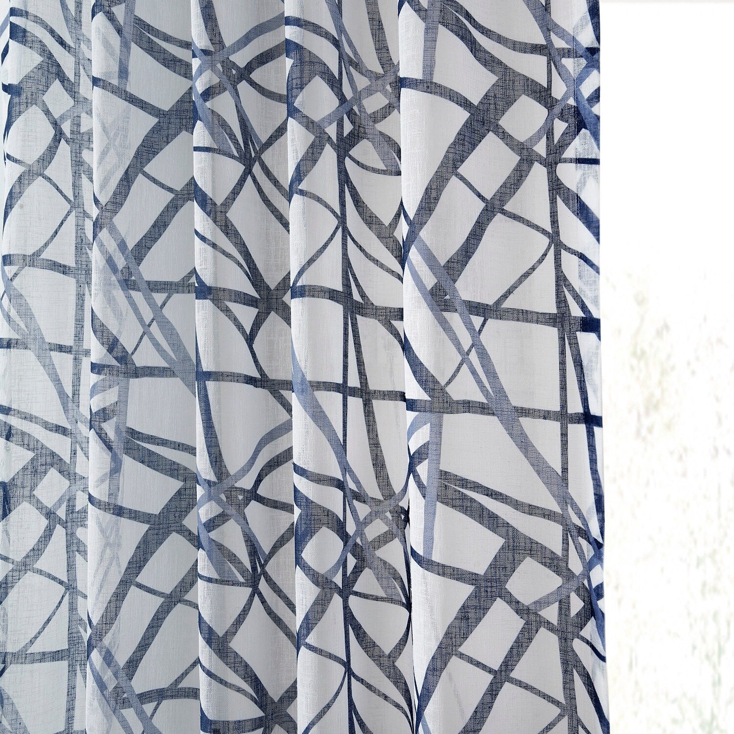Exclusive Fabrics Matrix Printed Faux Linen Sheer Curtain (1 Panel)