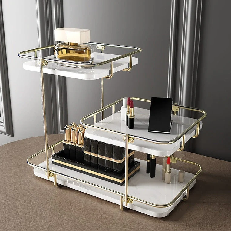 Bathroom Organizer Countertop Makeup Organizer Cosmetics Storage Display Rack 3 - Gold
