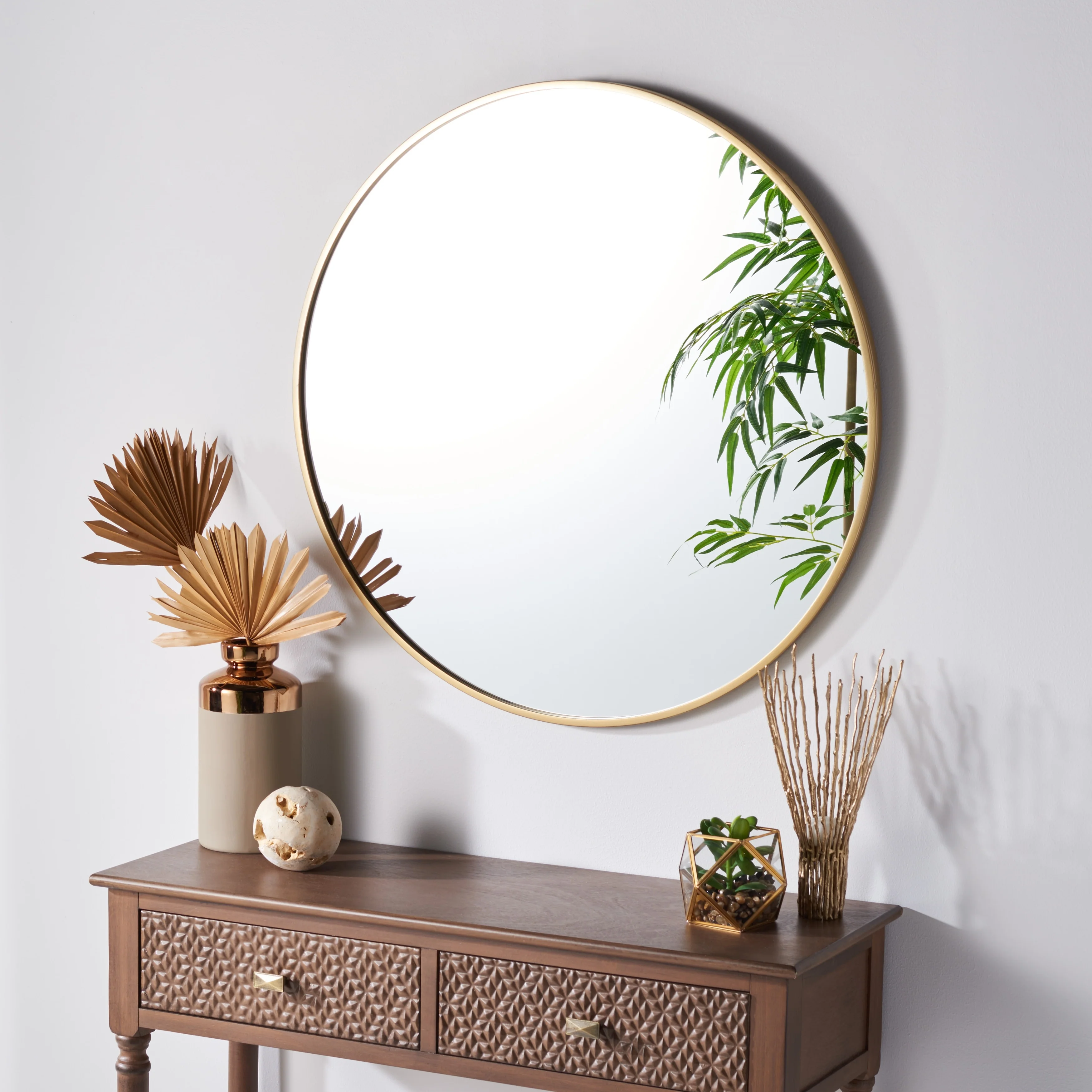 SAFAVIEH Rinlon 30-inch Round Gold Mirror - 30