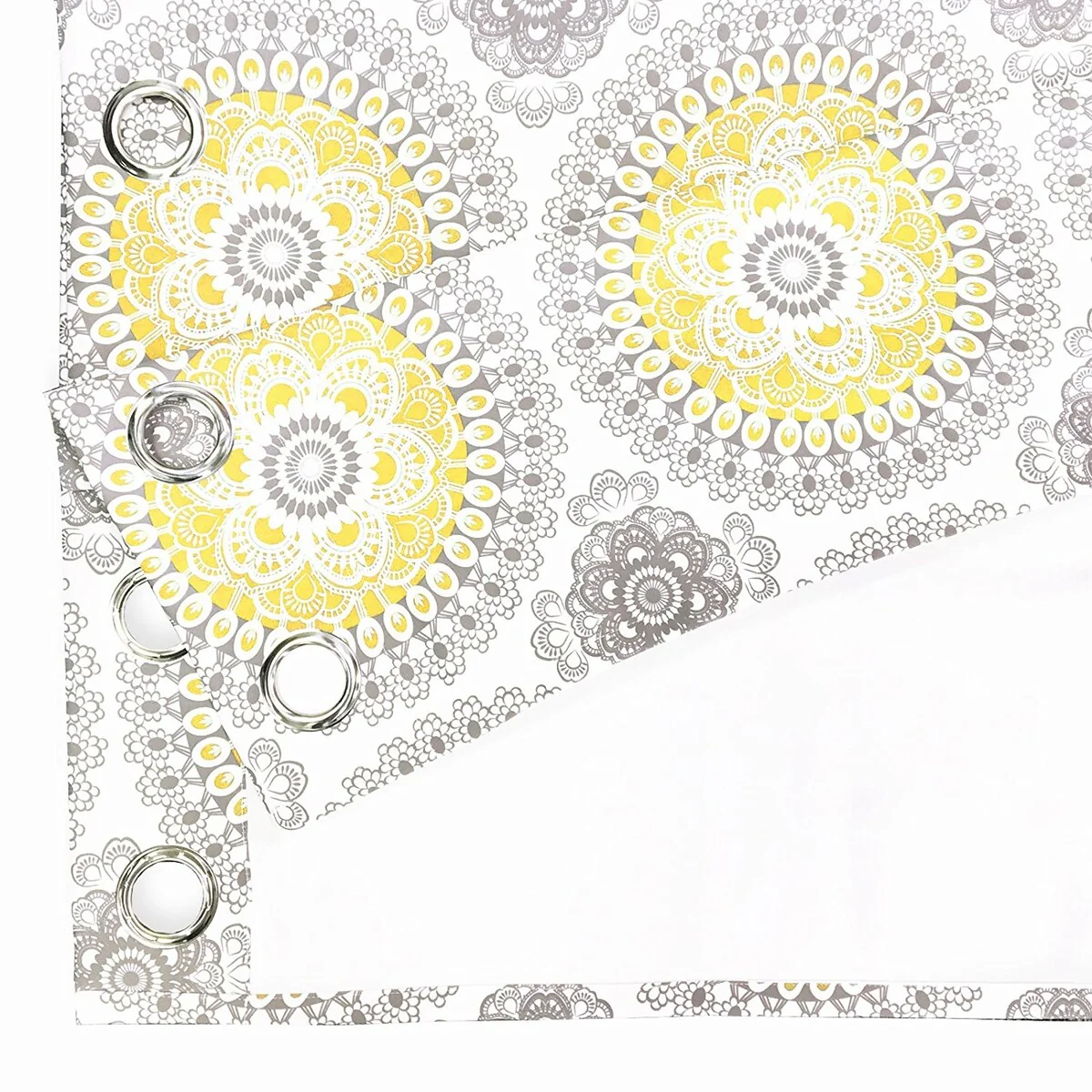 DriftAway Bella Medallion Printed Room Darkening Grommet Window Curtain Panel Pair