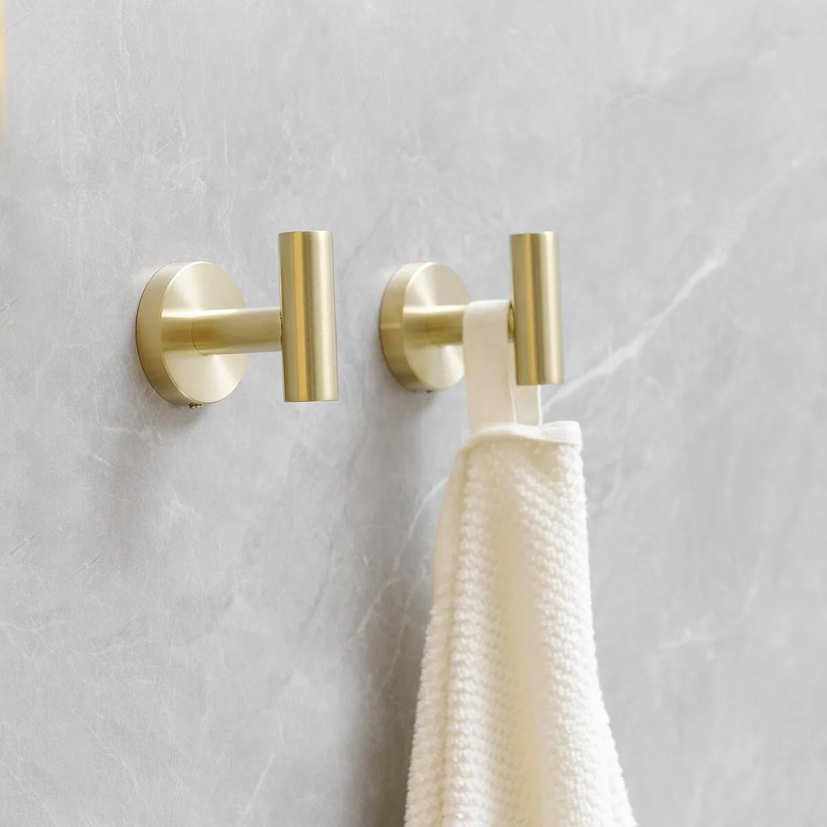 Bathroom Robe Hook Round Towel Hook in Stainless Steel(2-Pack)
