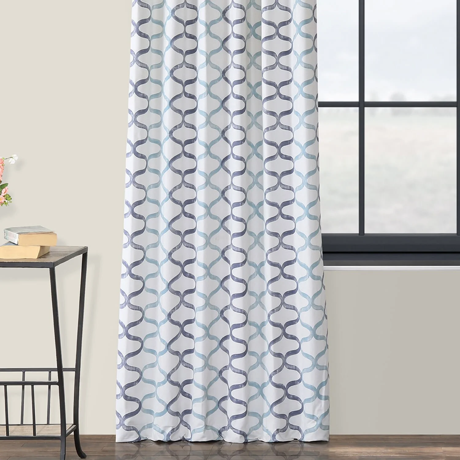 Exclusive Fabrics Illusions Geometric Grace Cotton Room Darkening Curtain (1 Panel)