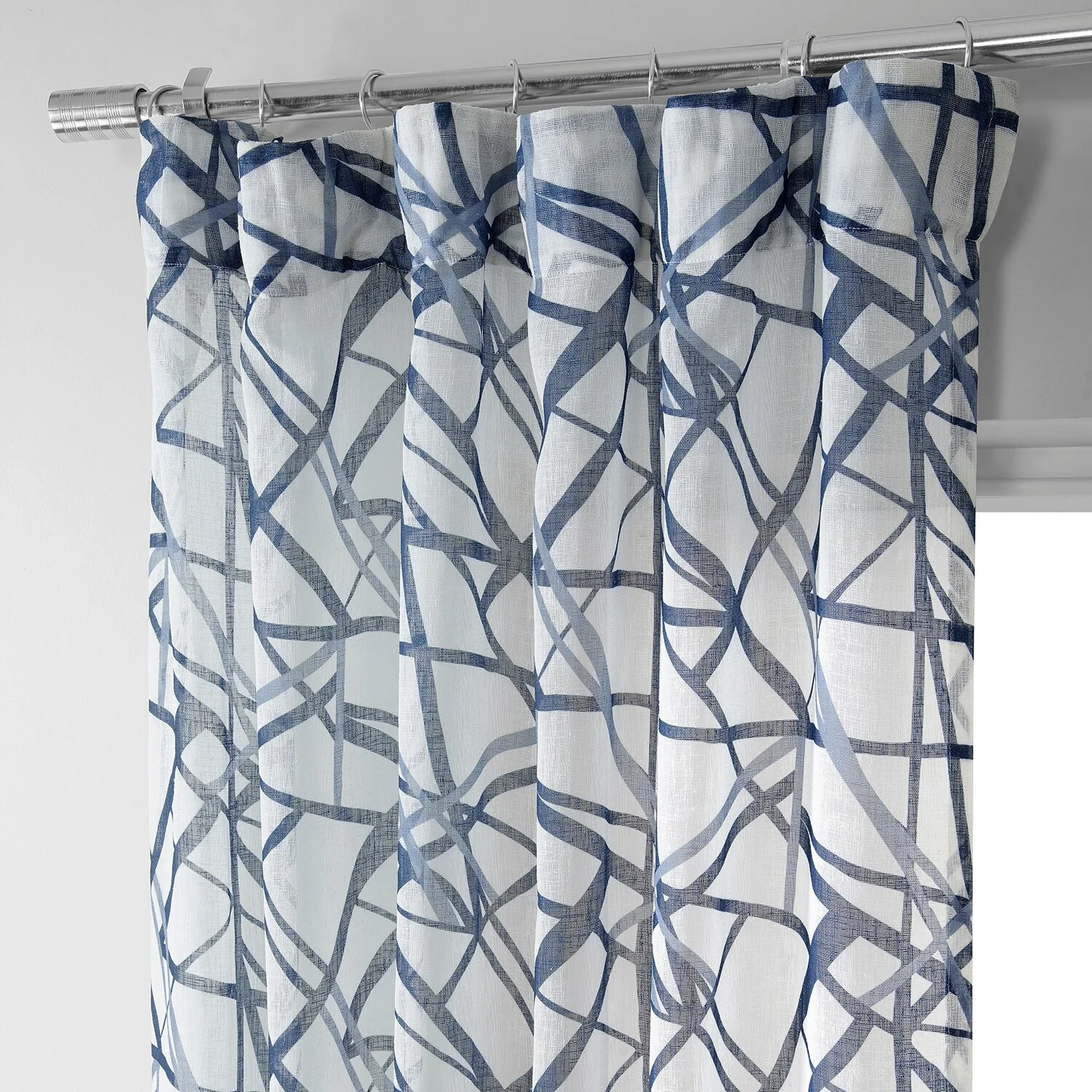 Exclusive Fabrics Matrix Printed Faux Linen Sheer Curtain (1 Panel)