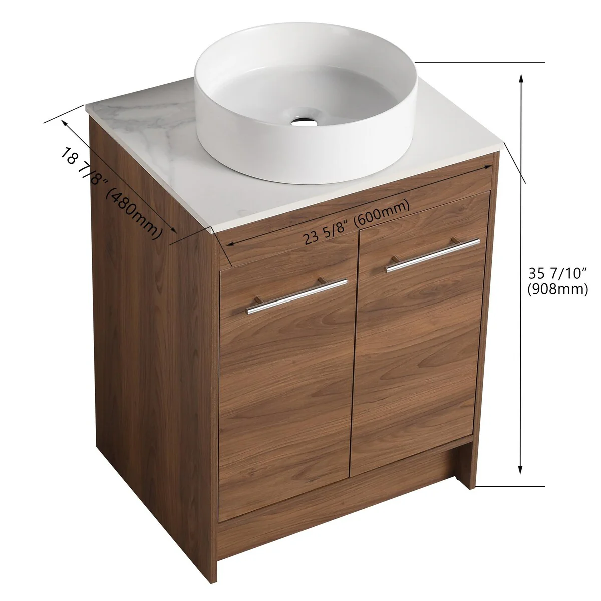 Bathroom Vanity With Sink In 24/36/48/60 Inch, Freestanding Bathroom Vanity With Soft Close Door