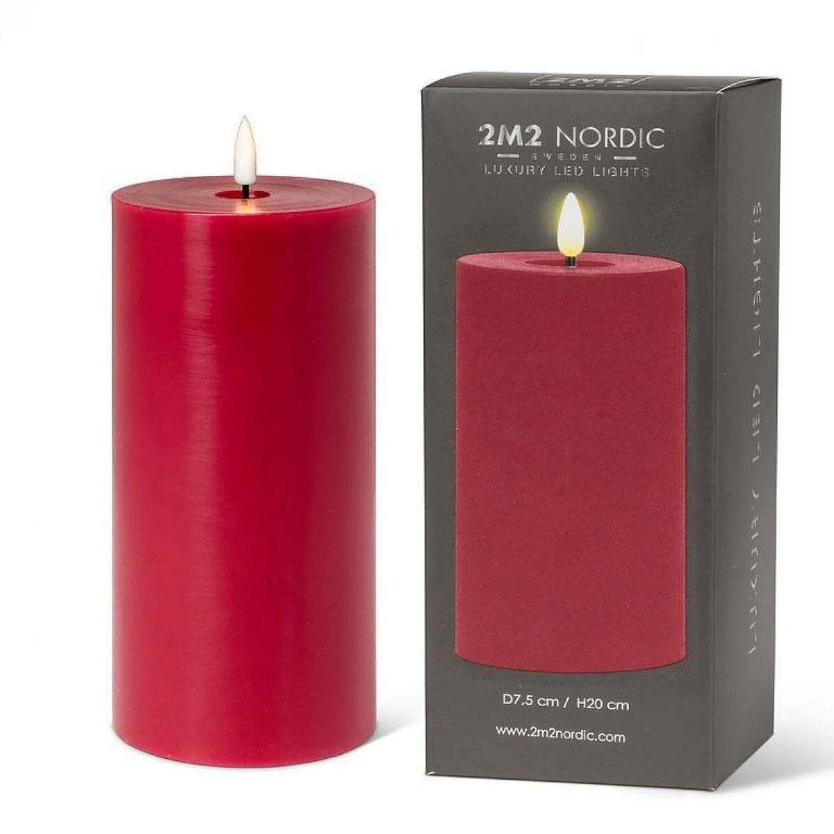 Red Led Pillar Candle