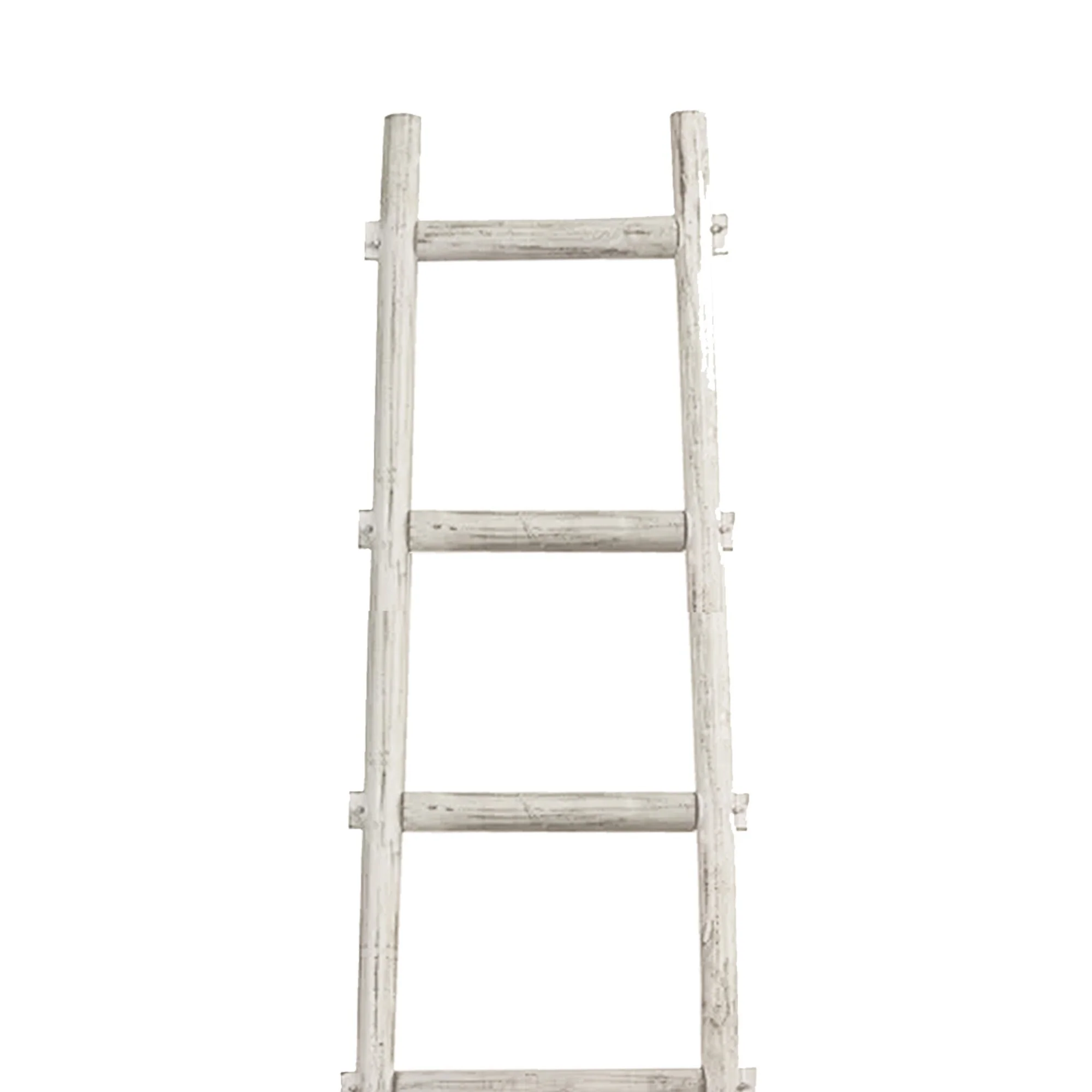 Transitional Style Wooden Decor Ladder with 6 Steps, White
