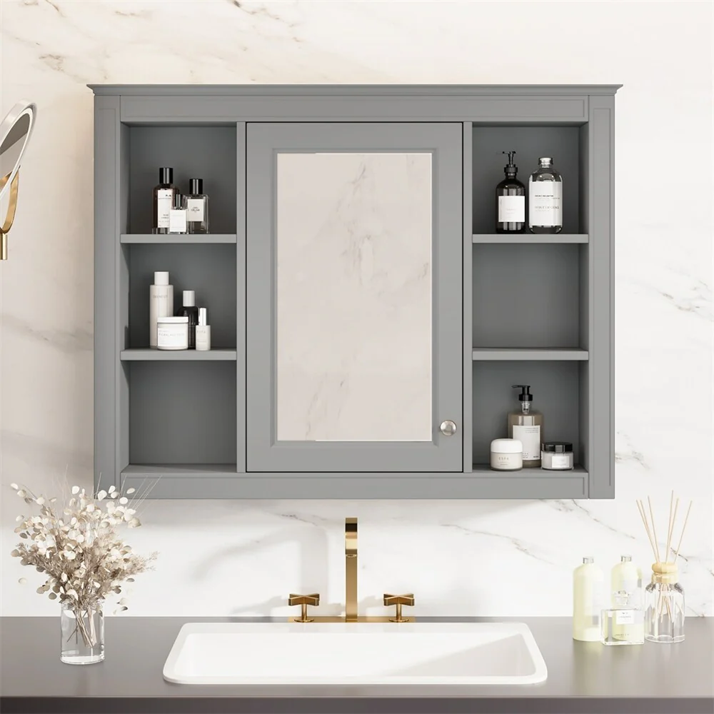 35'' x 27.5'' Medicine Cabinet,Wall Mounted Bathroom Storage Cabinet