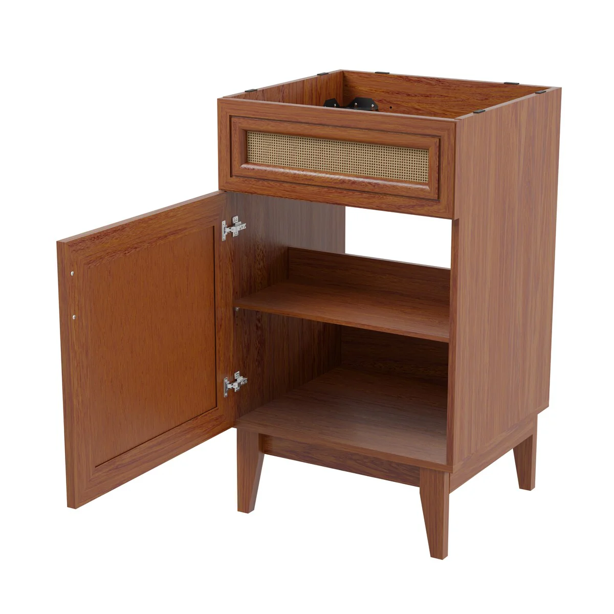 Ancillary Rattan Modern Farmhouse 2-Shelf Bath Vanity Cabinet Only (Sink Basin not Included), by JONATHAN Y