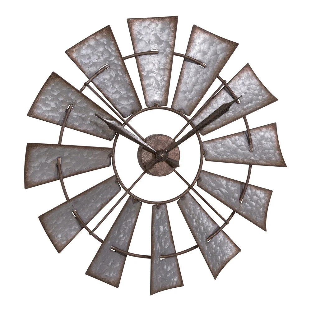 La Crosse Clock 22 Inch Metal Windmill Quartz Wall Clock
