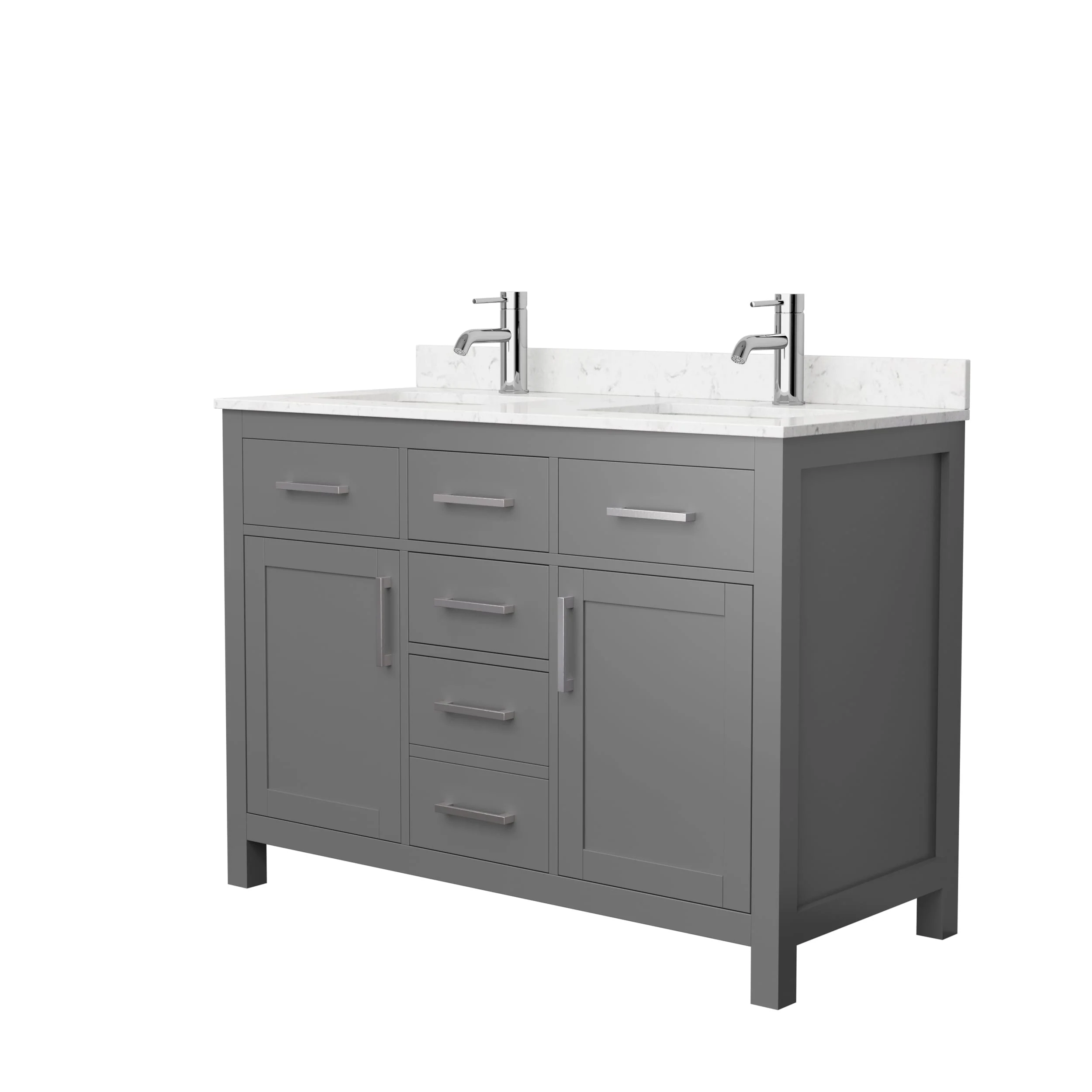 Beckett 48 Inch Double Vanity, Cultured Marble Top