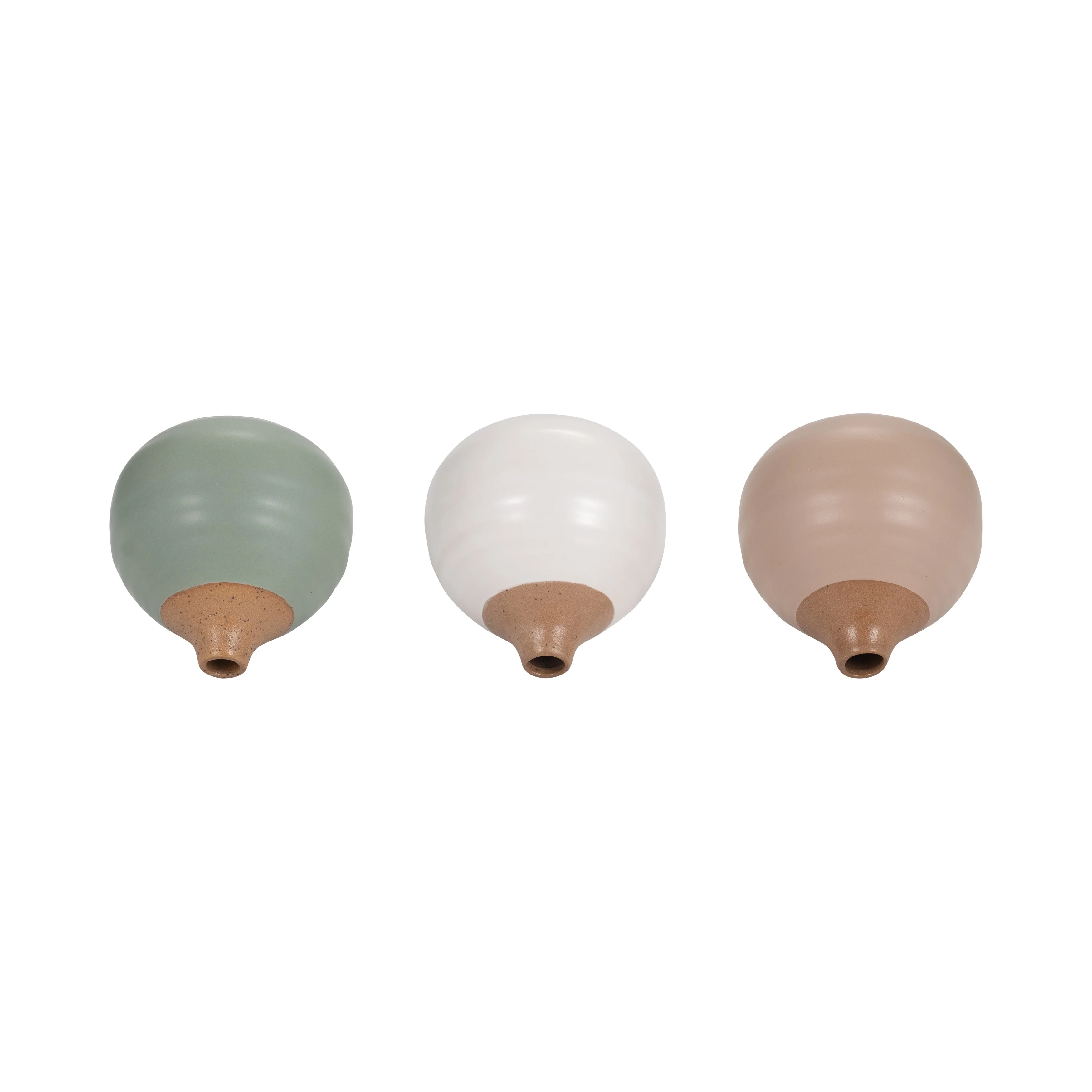 Sagebrook Home Modern Coastal Small Ceramic Bud Vases, Set of 3