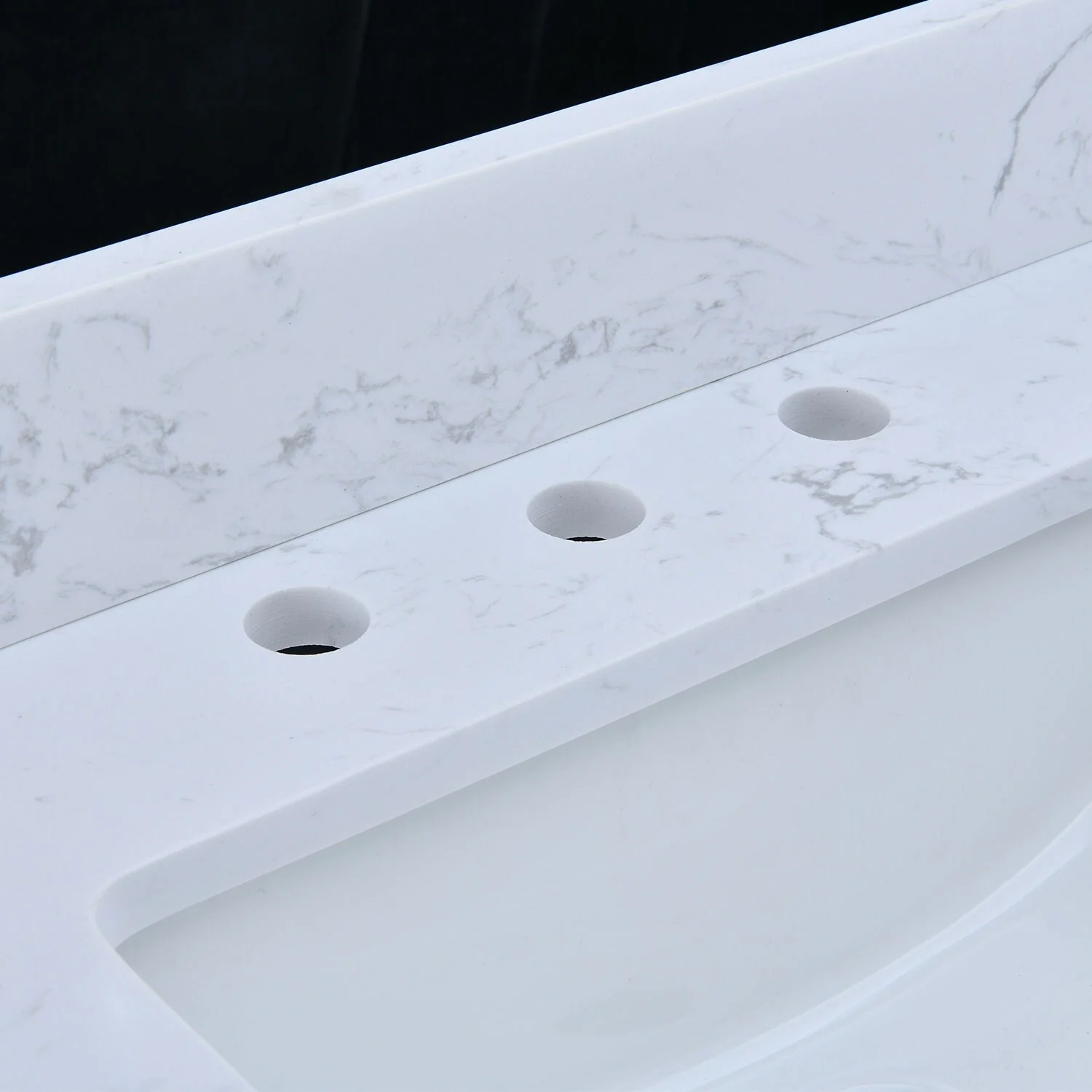 PROOX Bath Cultured Marble Vanity Top Undermount Rectangle Sink Backsplash Included