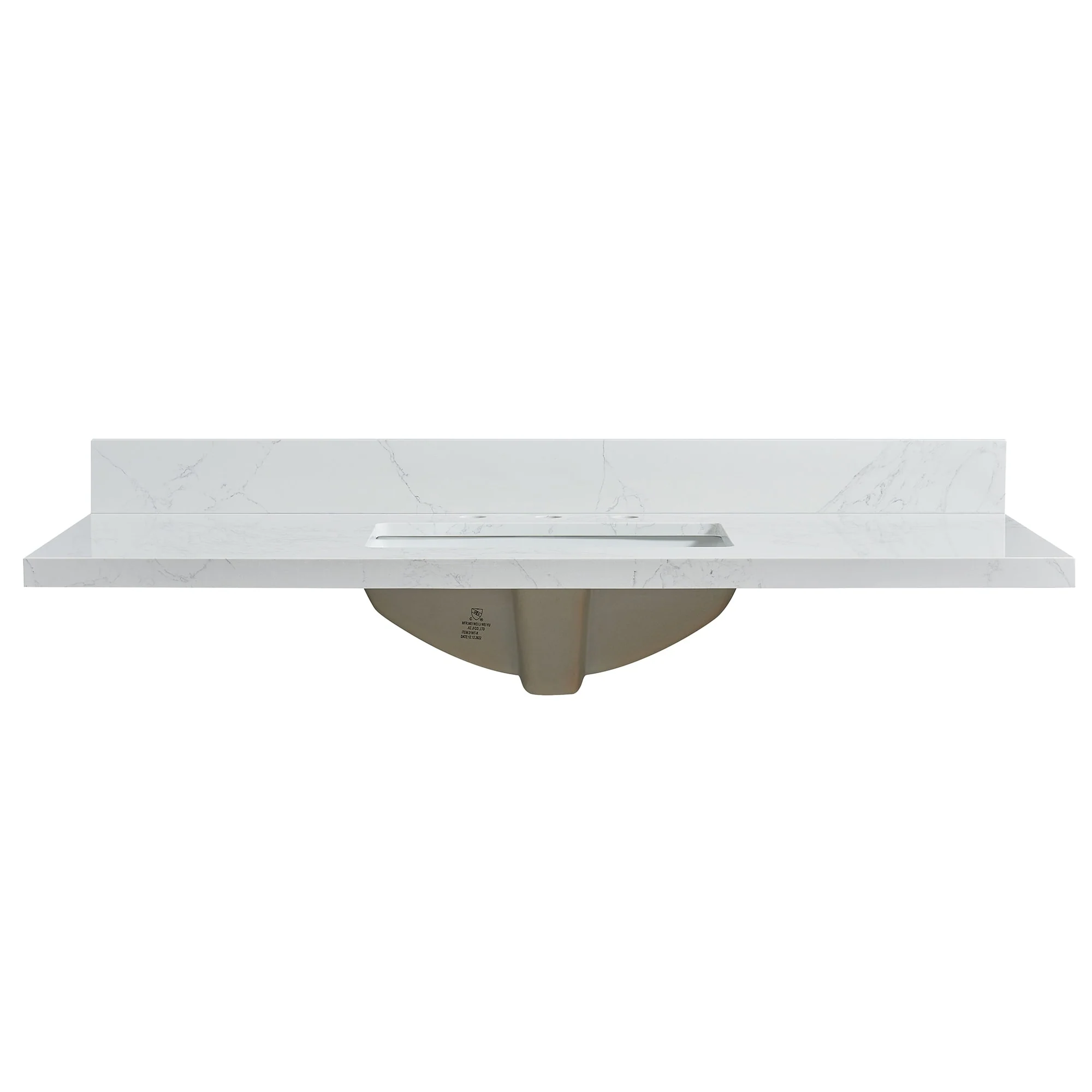 Jaen Composite Stone Vanity Top with White Rectangular Sink