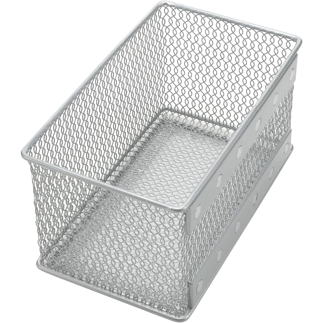 Ybm Home Wire Mesh Magnetic Storage Basket Trash Caddy Office Supply Organizer Silver 7.75 in. L x 4.3 in. W x 4.3 in. H 8 Pack