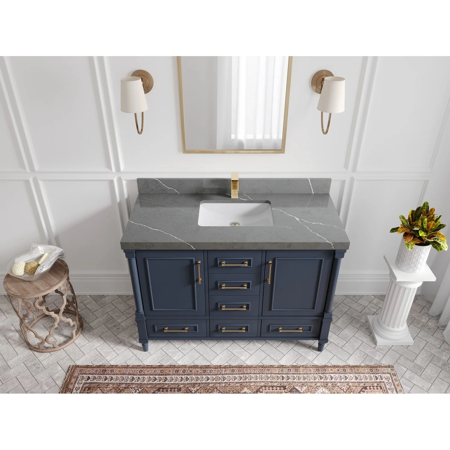 Willow Collections 48 in. W x 22 in. D Aberdeen Single Bowl Sink Bathroom Vanity with Countertop