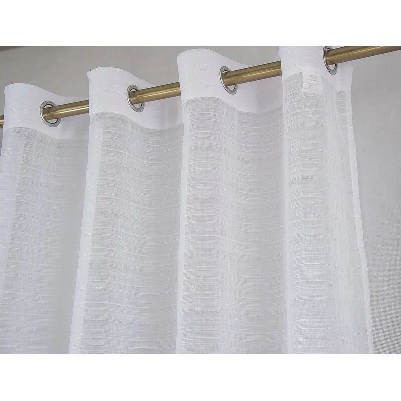 Erica Striped Doily Single Grommet Curtain Panel - (1x) 54 x 90 in. - (1x) 54 x 90 in.
