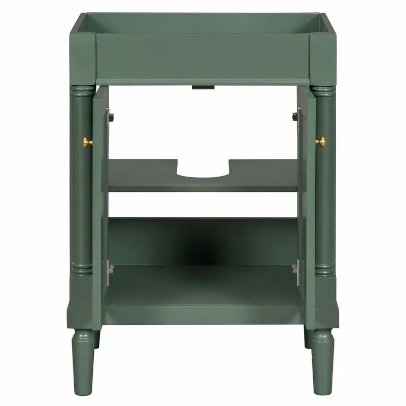 24'' Bathroom Vanity with Top Sink: Modern 2-Tier Storage Cabinet, Single Sink, Large Shelves