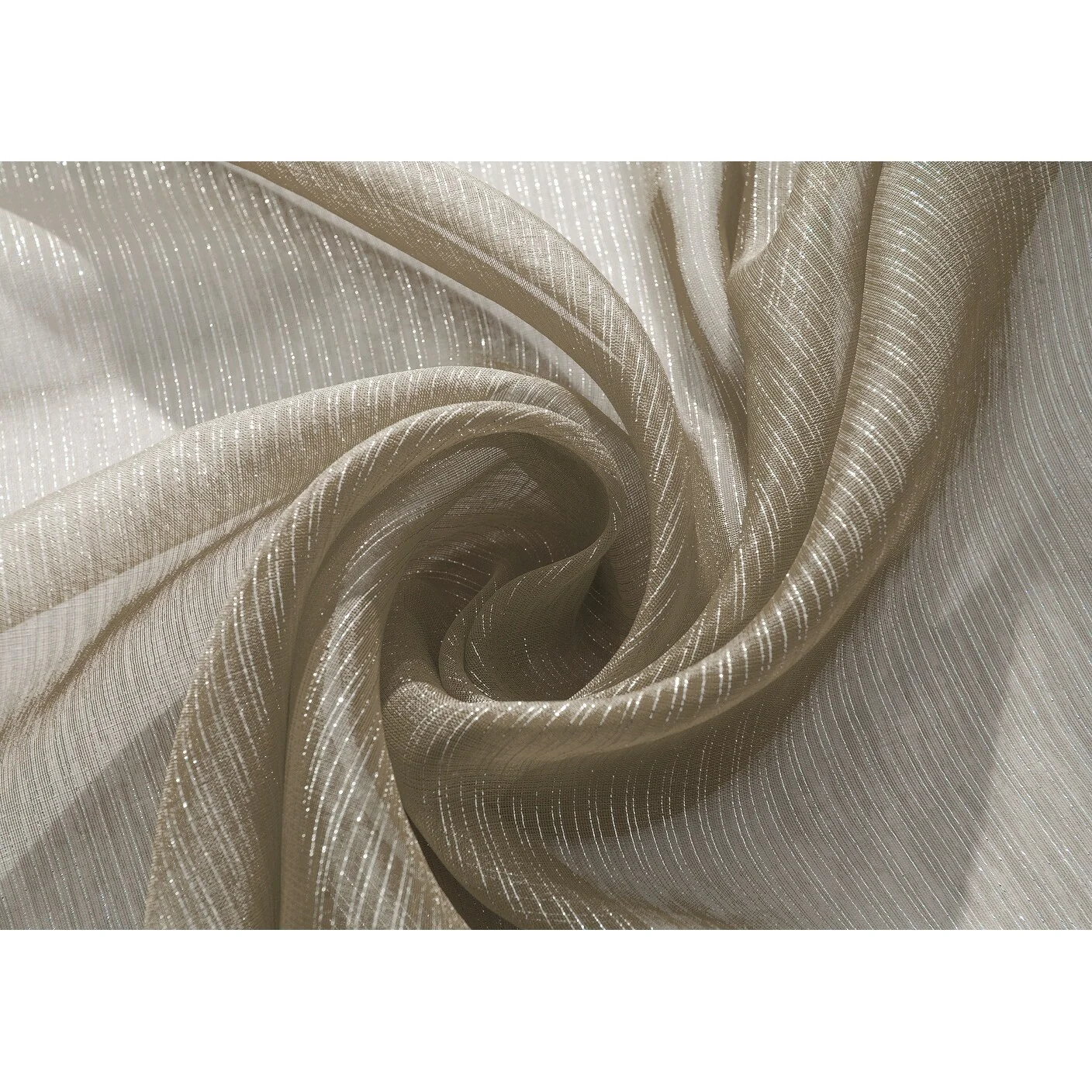 Lonnie Metallic Stripe Sheer Window Curtain Panel 90 inch