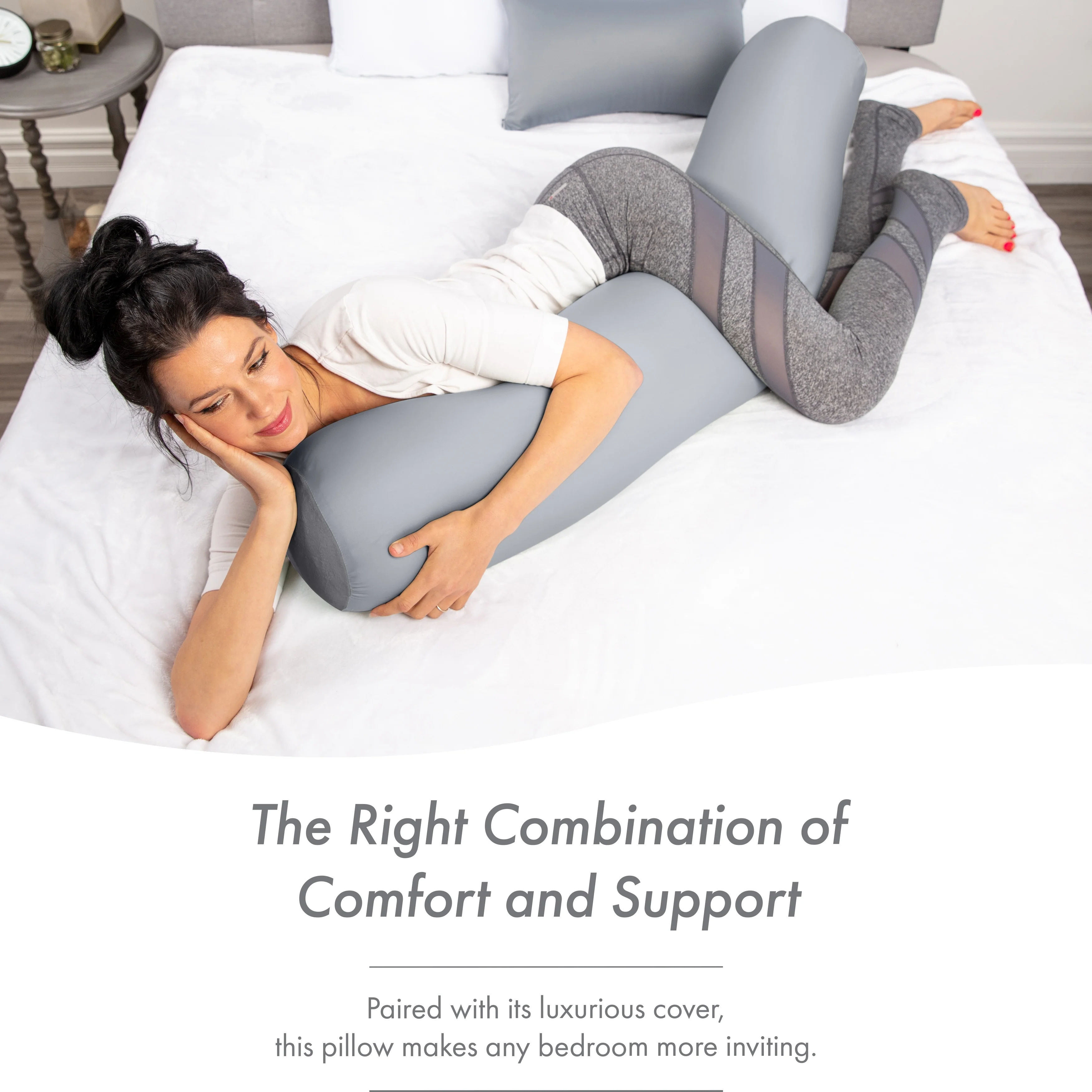 Straight Body Pillow, Premium Microbead,Side Sleeping / Pregnant Women