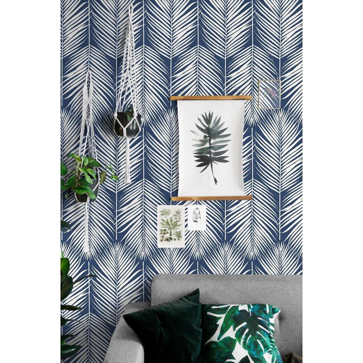 NextWall Palm Silhouette Peel and Stick Wallpaper