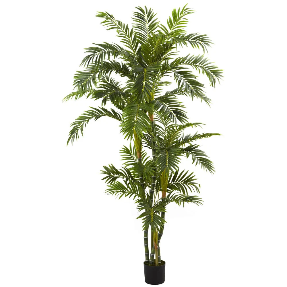 6-foot Silk Curvy Parlor Palm Tree - Green