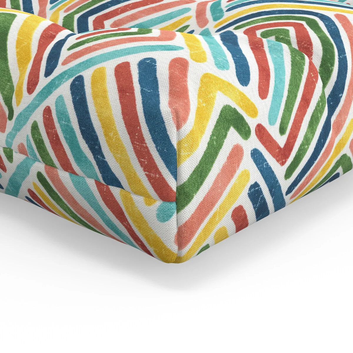 Pillow Perfect Outdoor/Indoor 100% Polyester Chair Pad , Weather Resistant, Fade Resistant